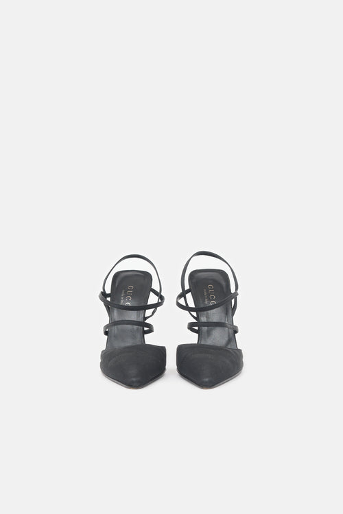 Gucci Satin Pointed Sandal