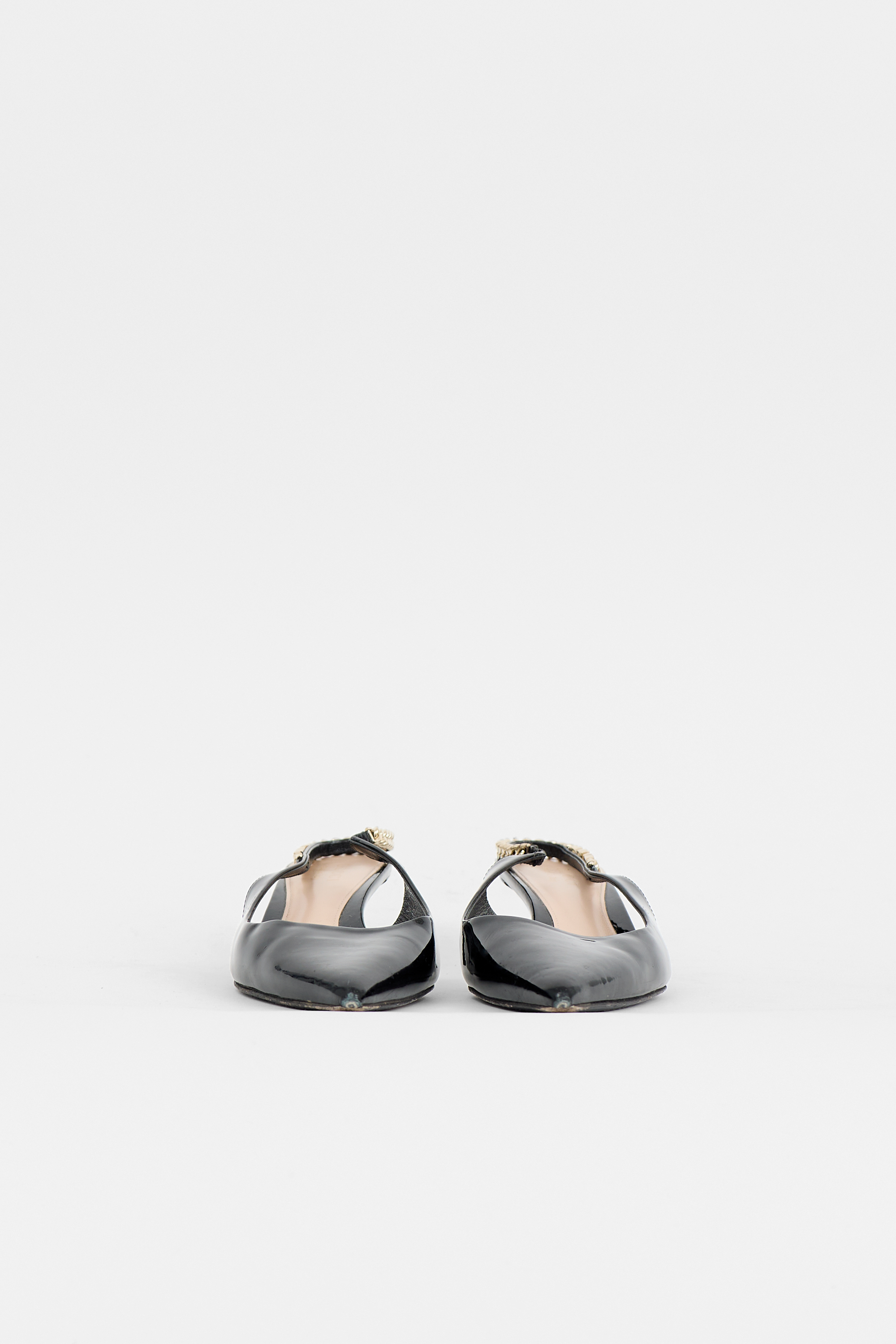 Gucci Patent Logo Slingback Pump