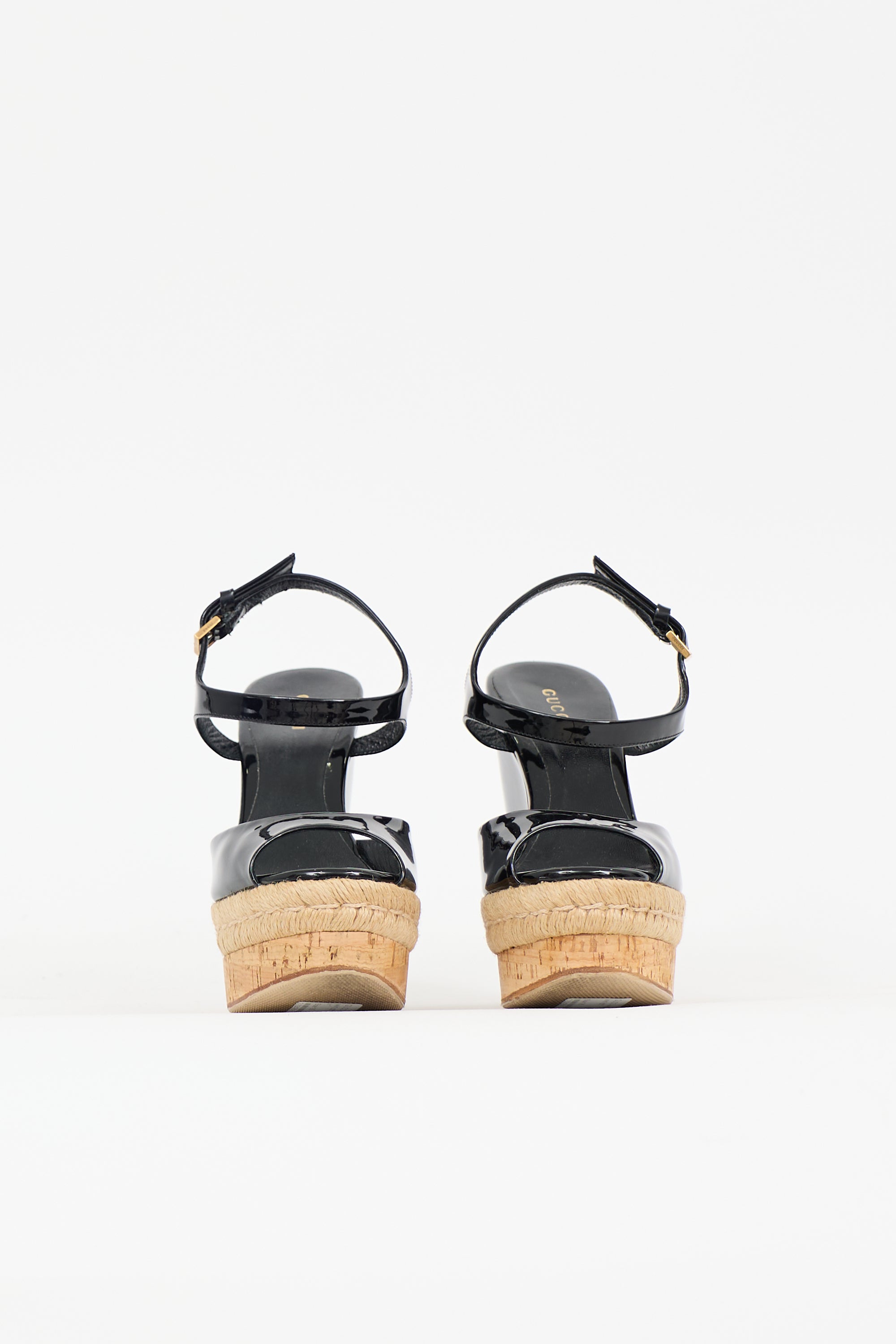 Gucci Patent Wedge Sandal