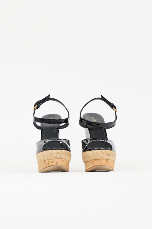 Gucci Patent Wedge Sandal