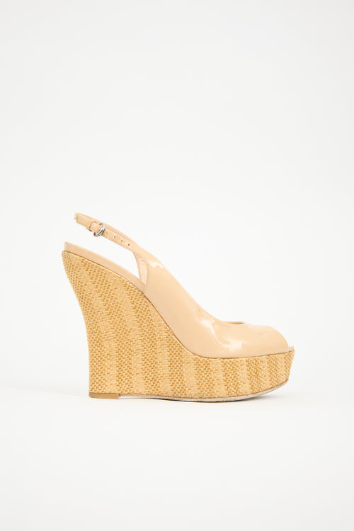 Gucci Patent Woven Wedge Heel