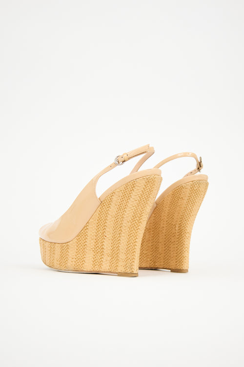 Gucci Patent Woven Wedge Heel