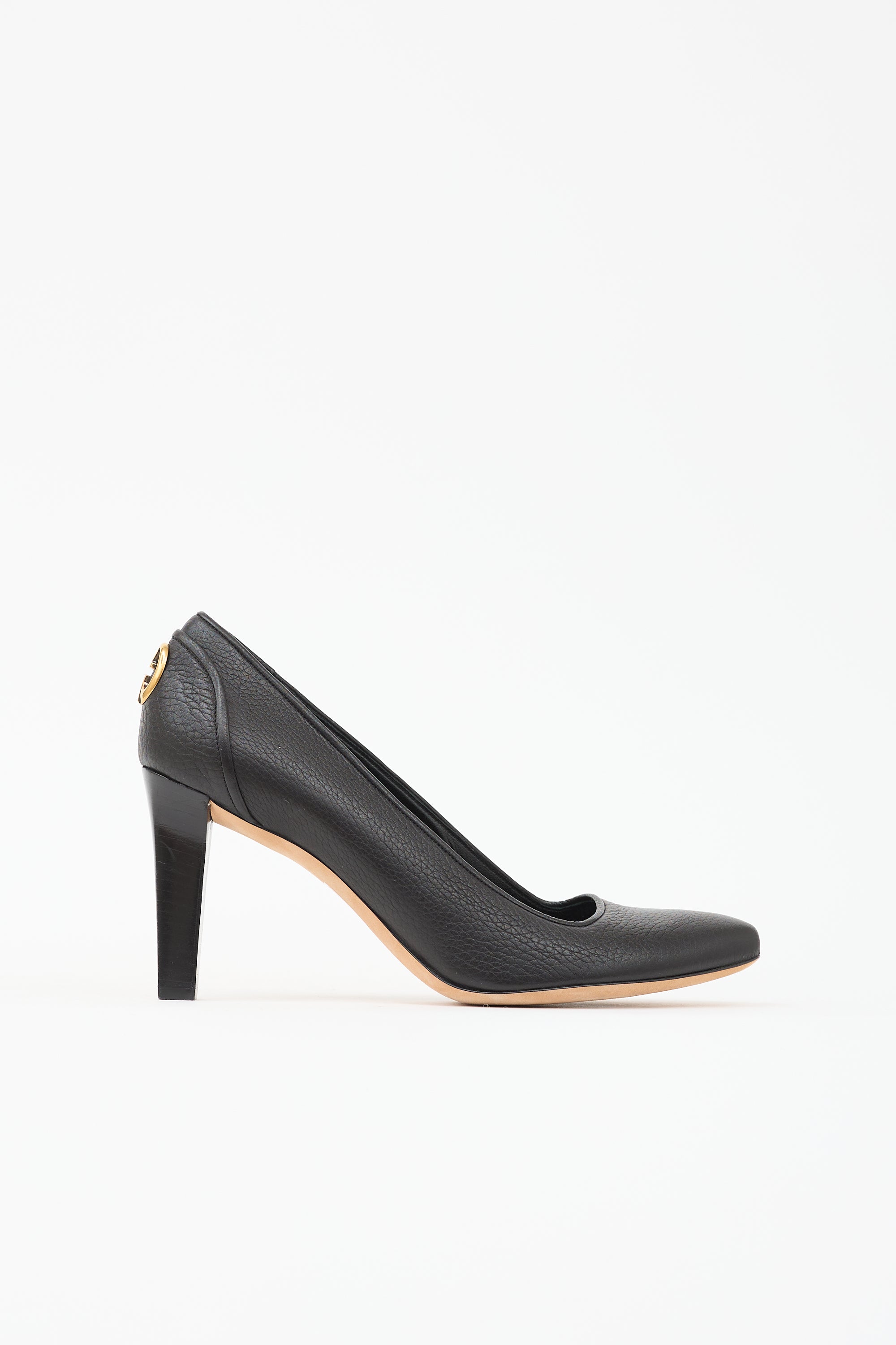 Gucci Pebbled Leather GG Pump