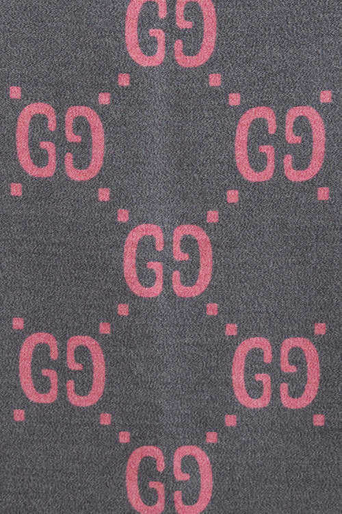 Gucci Pink & Grey Monogram Scarf