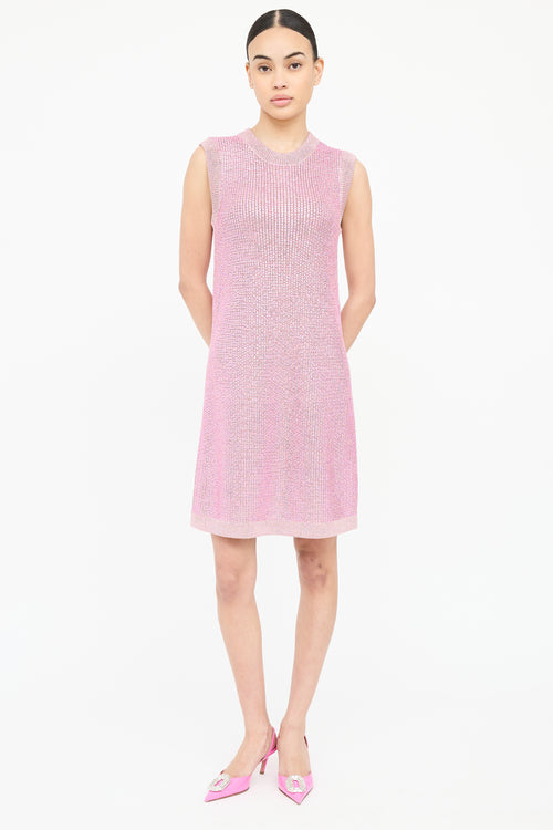 Gucci Knit Metallic Jewel Dress
