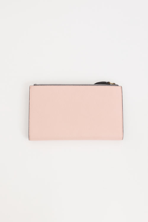 Gucci Pink & Grey Leather Animalier Continental Wallet