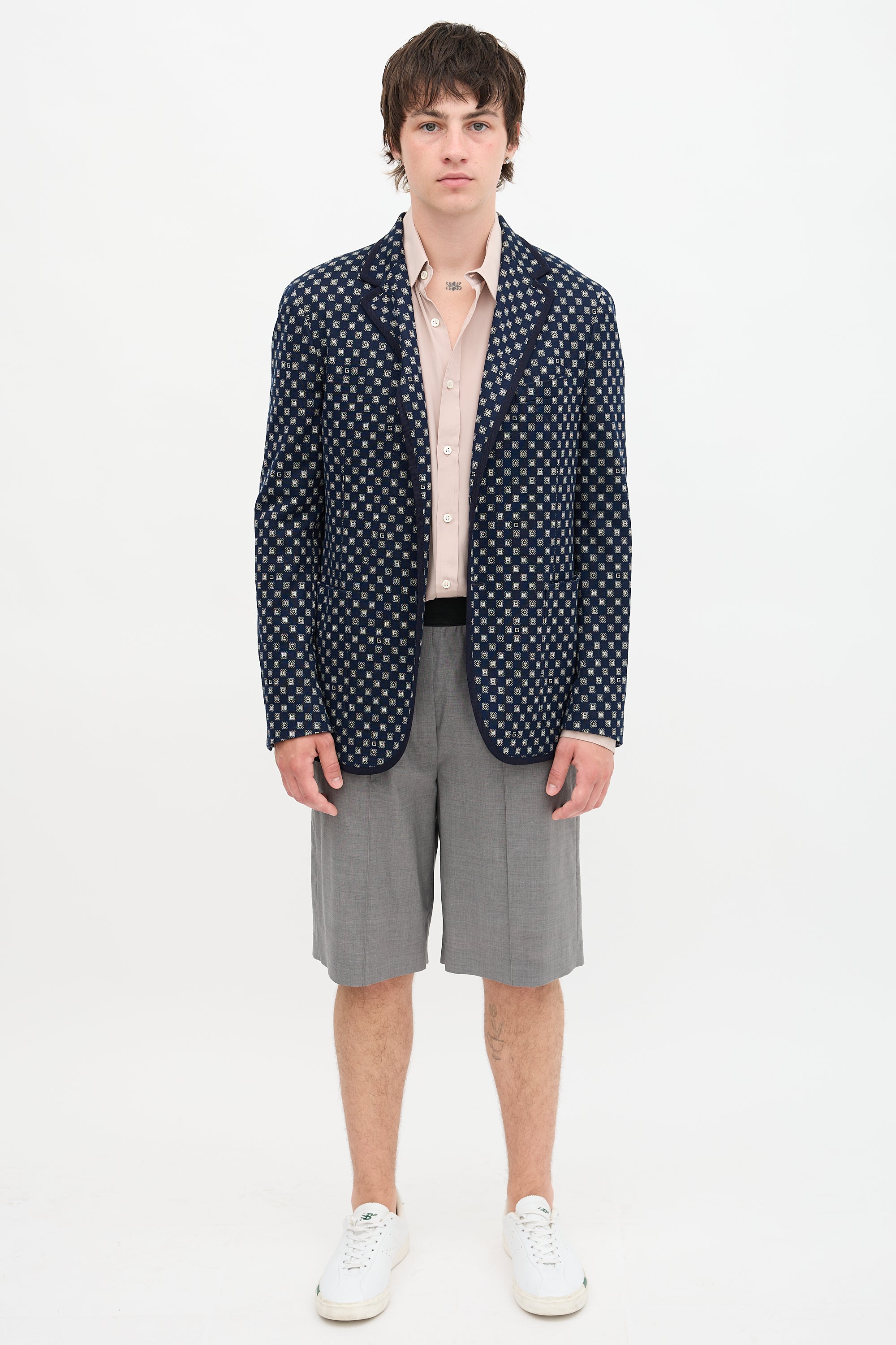 Gucci Printed Knit Blazer