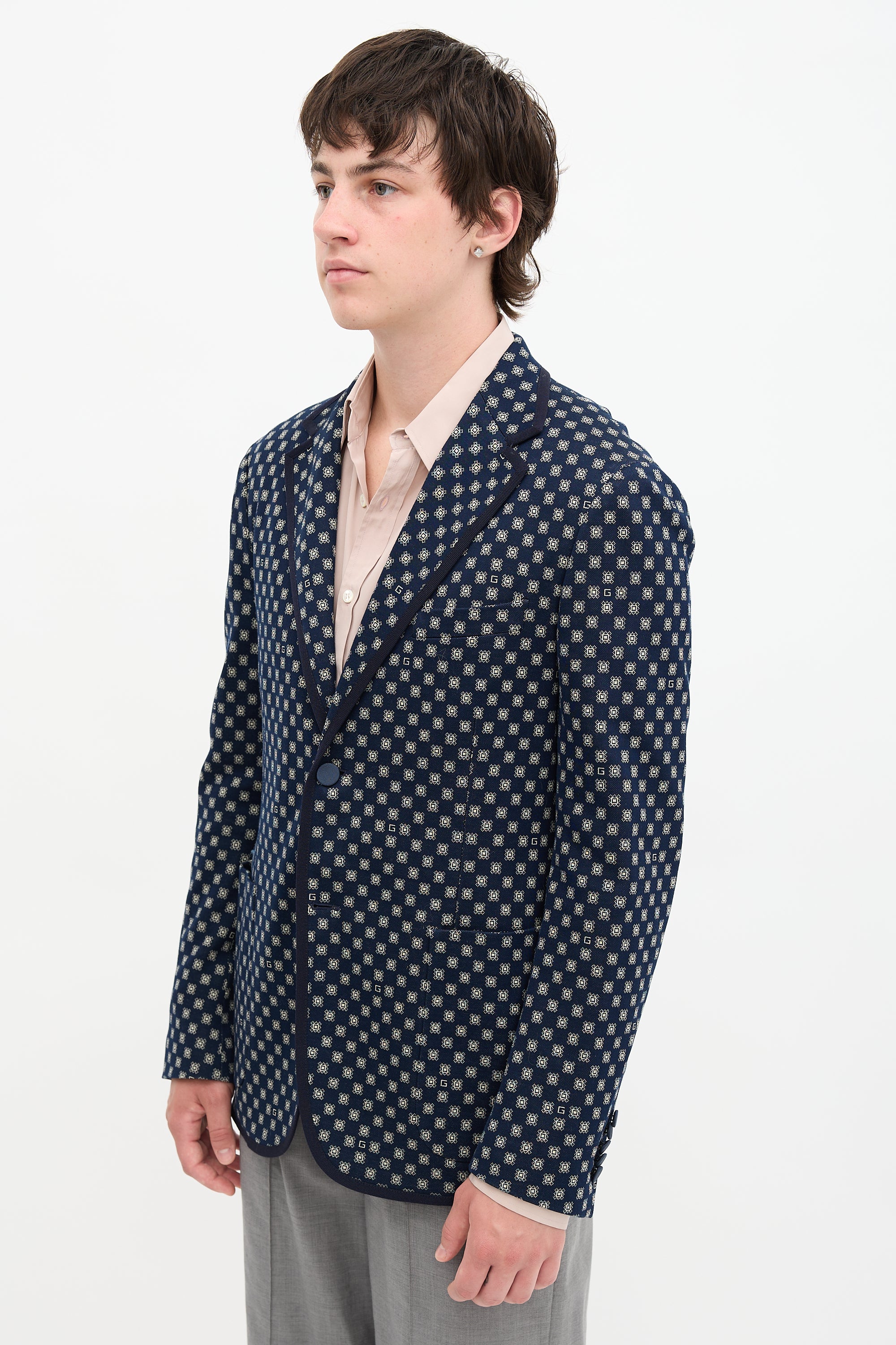 Gucci Printed Knit Blazer
