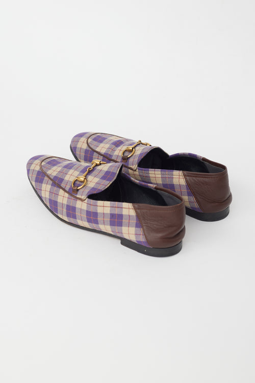 Gucci Purple & Cream Plaid Loafer
