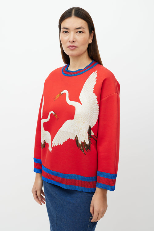 Gucci Red & Multicolour Graphic Sweatshirt