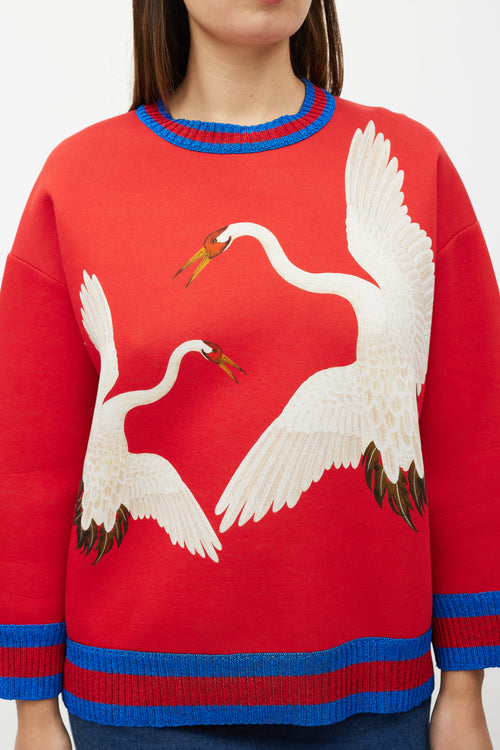 Gucci Red & Multicolour Graphic Sweatshirt