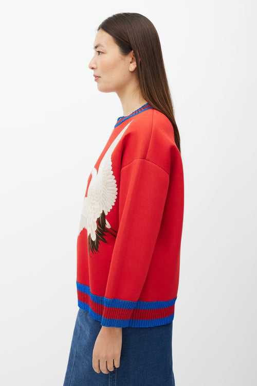 Gucci Red & Multicolour Graphic Sweatshirt