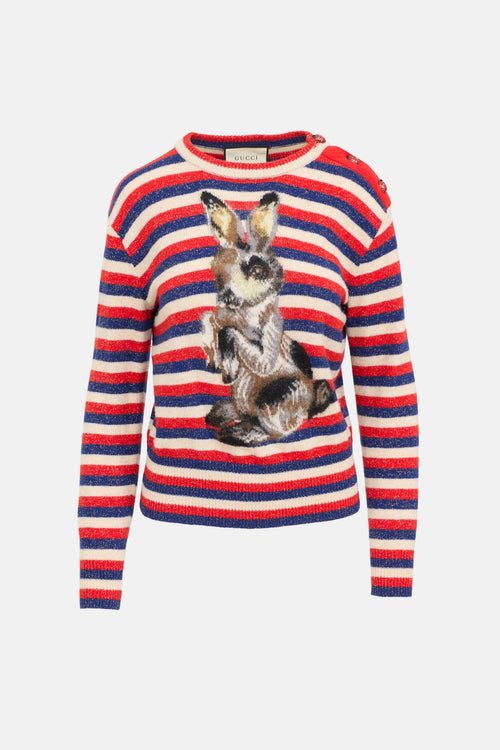Gucci Striped Graphic Sweater