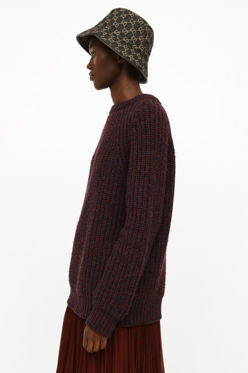 Gucci Burgundy Wool & Cashmere Knit Sweater