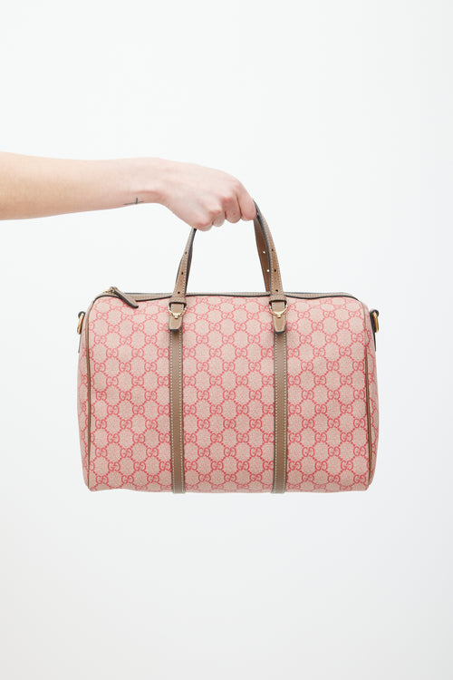 Gucci Red & Brown Monogram Joy Boston Bag