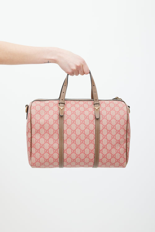 Gucci Red & Brown Monogram Joy Boston Bag