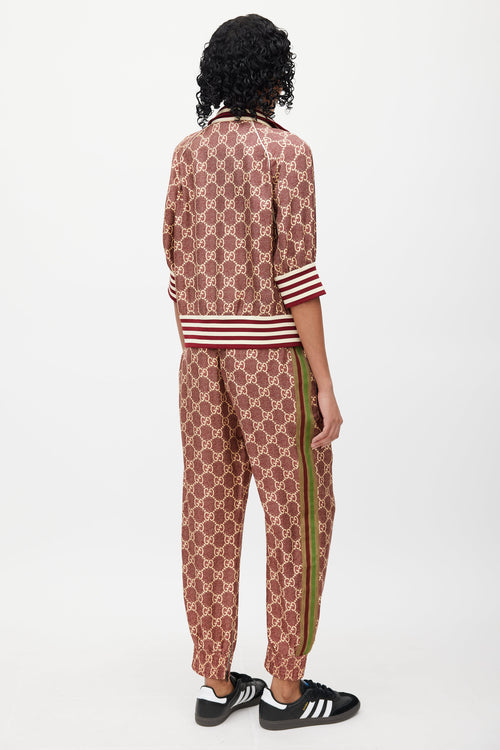 Gucci Red & Cream GG Supreme Monogram Track Suit