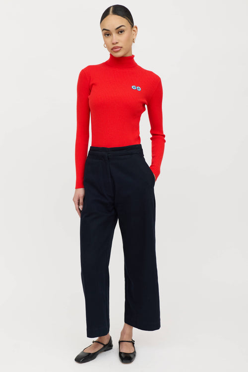 Gucci Wool Knit Logo Turtleneck Sweater