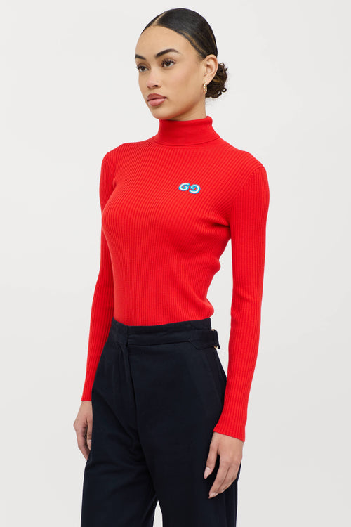 Gucci Wool Knit Logo Turtleneck Sweater