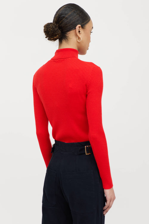 Gucci Wool Knit Logo Turtleneck Sweater