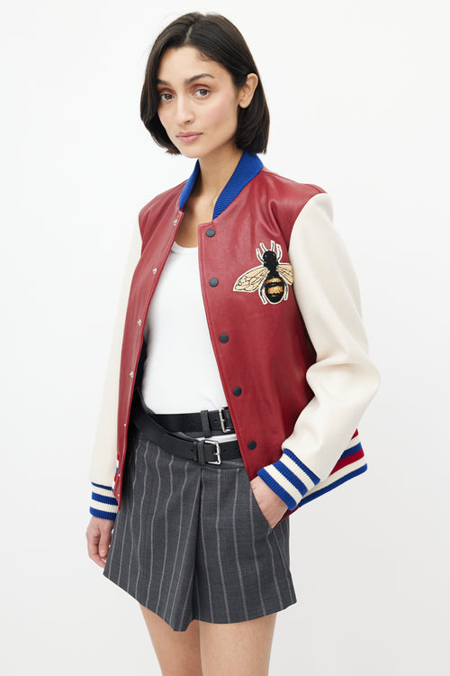 Gucci Red & Multicolour Blind For Love Varsity Jacket
