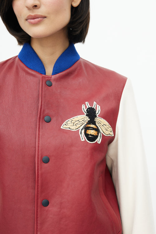 Gucci Red & Multicolour Blind For Love Varsity Jacket