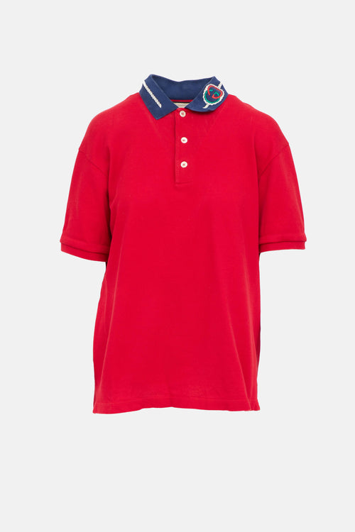 Gucci Embroidered Polo Shirt