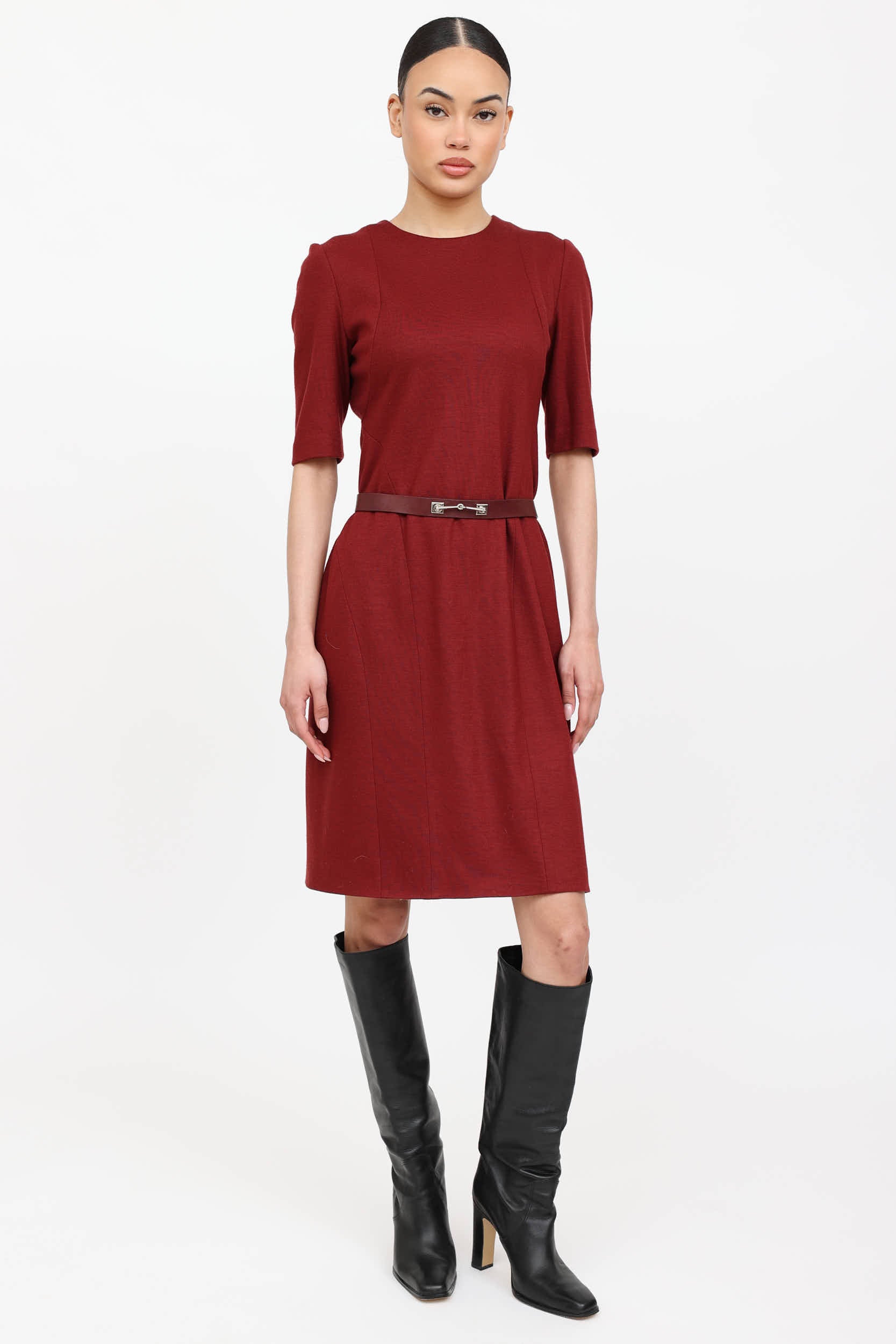 Gucci Wool Belted Dress
