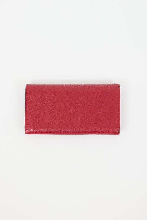 Gucci Red & Gold Double G Continental Wallet