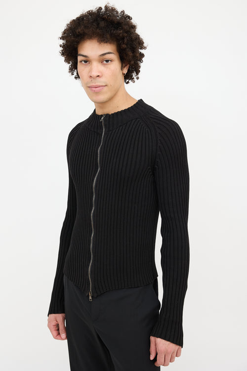 Gucci Ribbed Zip Up Sweater