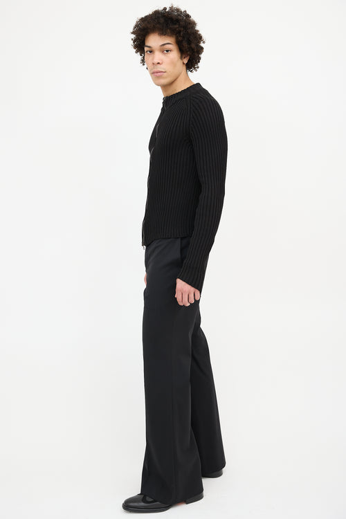 Gucci Ribbed Zip Up Sweater