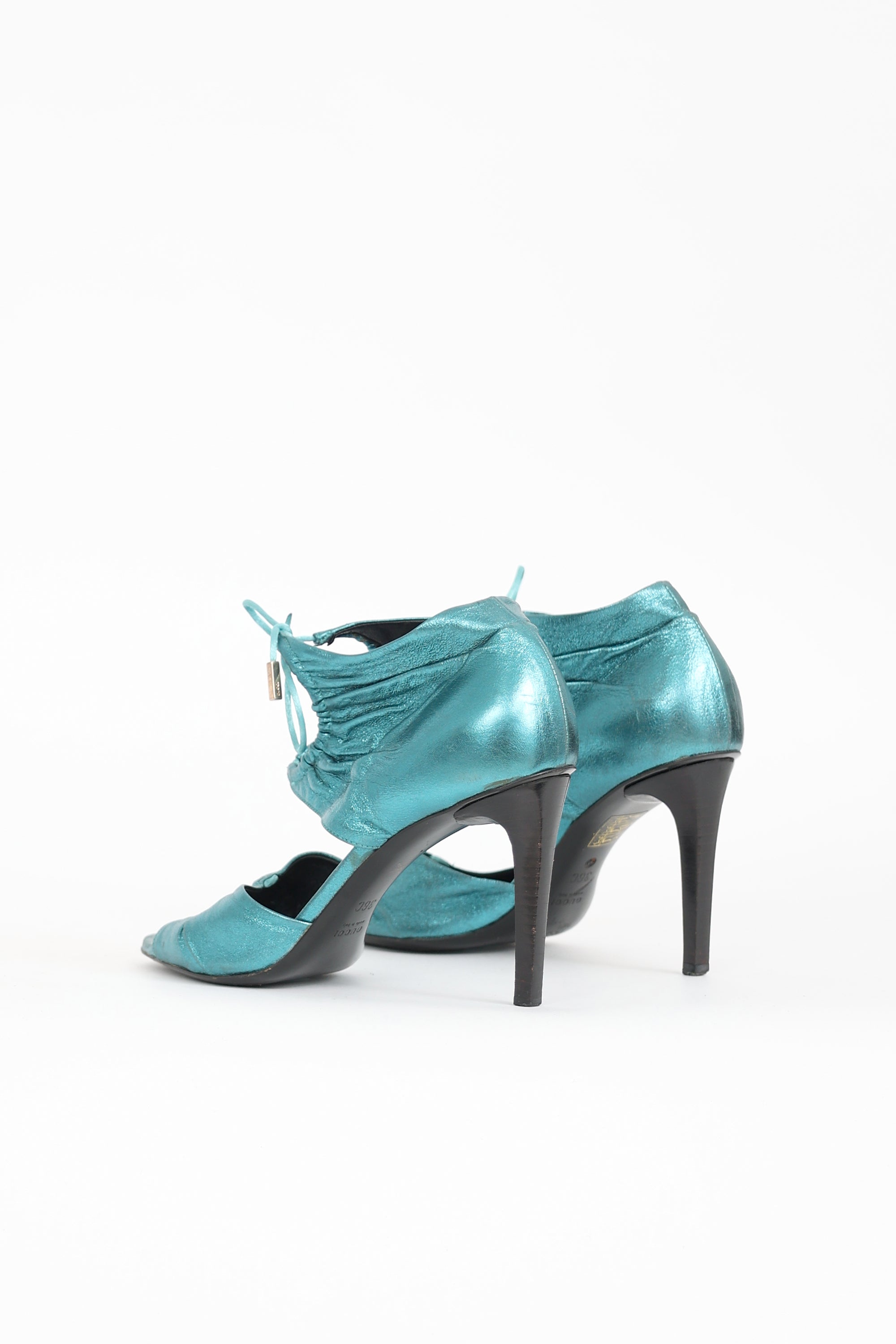 Gucci SS 2004 Metallic Leather Sandal