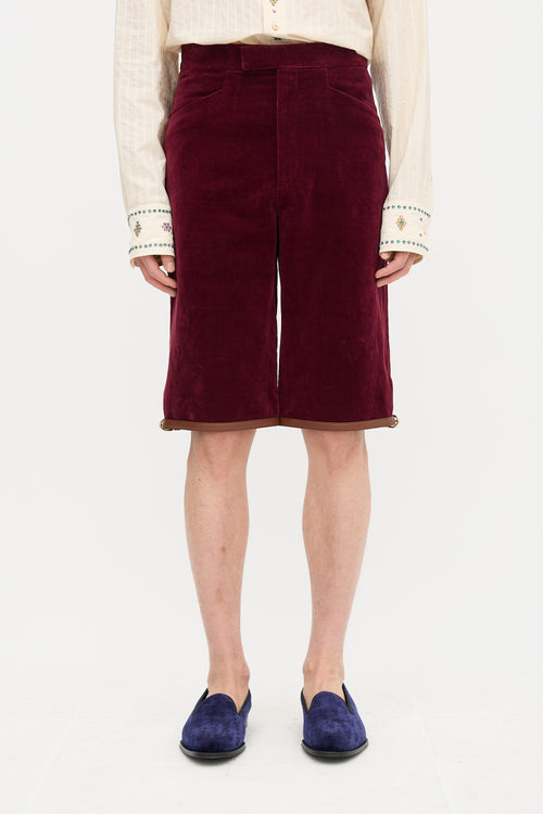 Gucci SS 2021 Velvet High Waist Shorts