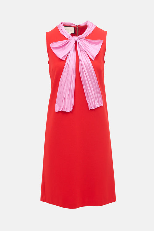 Gucci Satin Bow Shift Dress