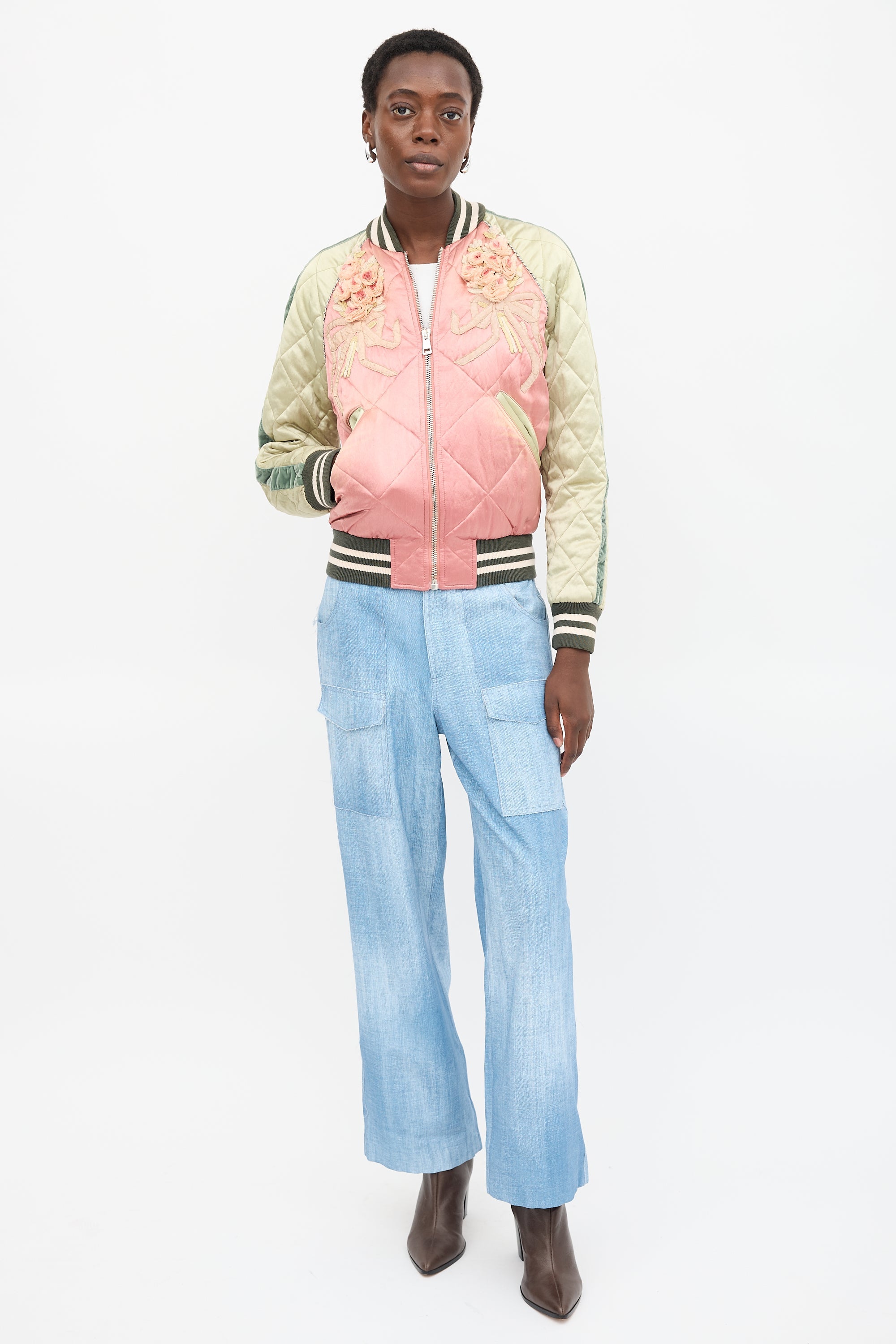 Gucci Satin Embroidered Varsity Jacket
