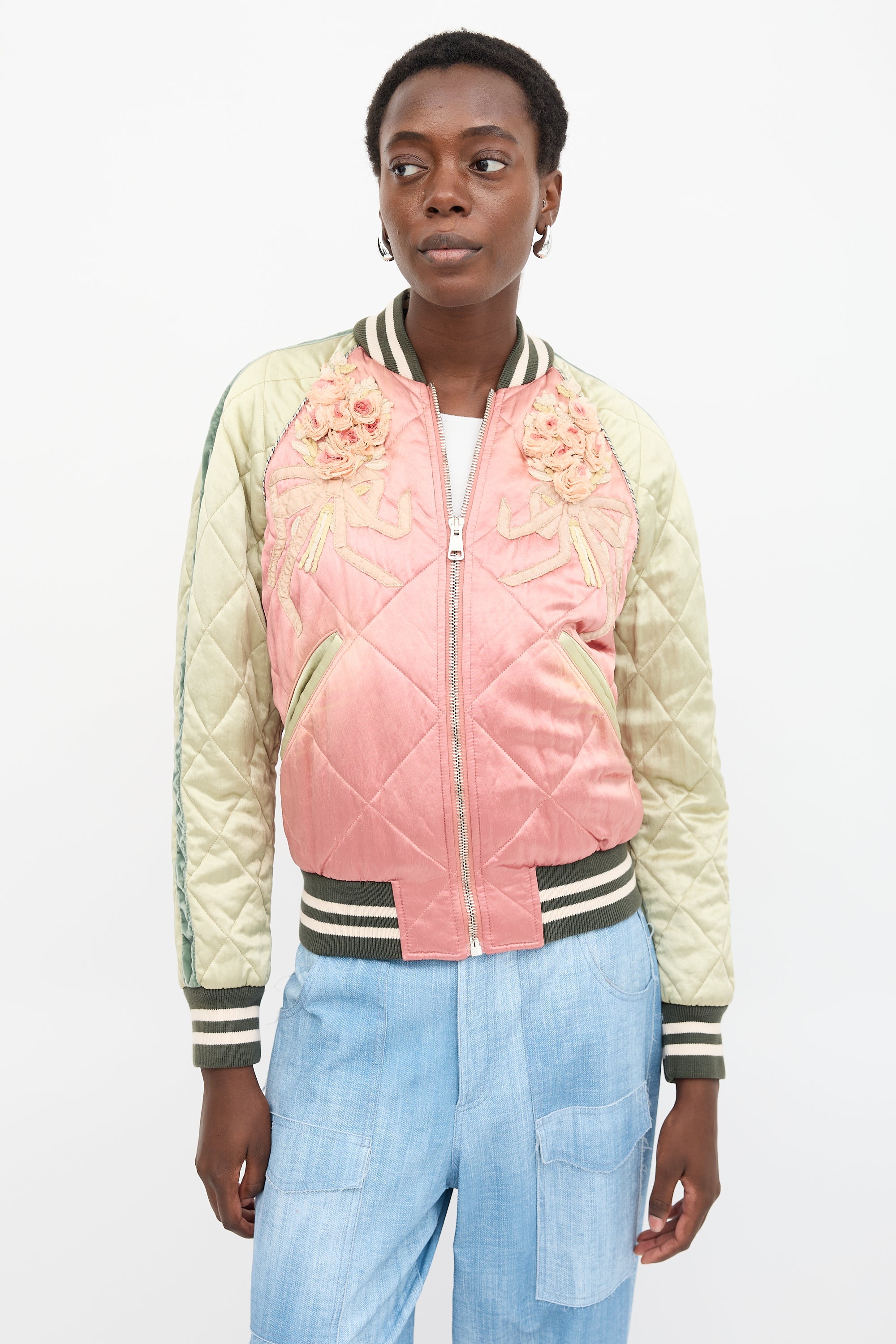 Gucci Satin Embroidered Varsity Jacket