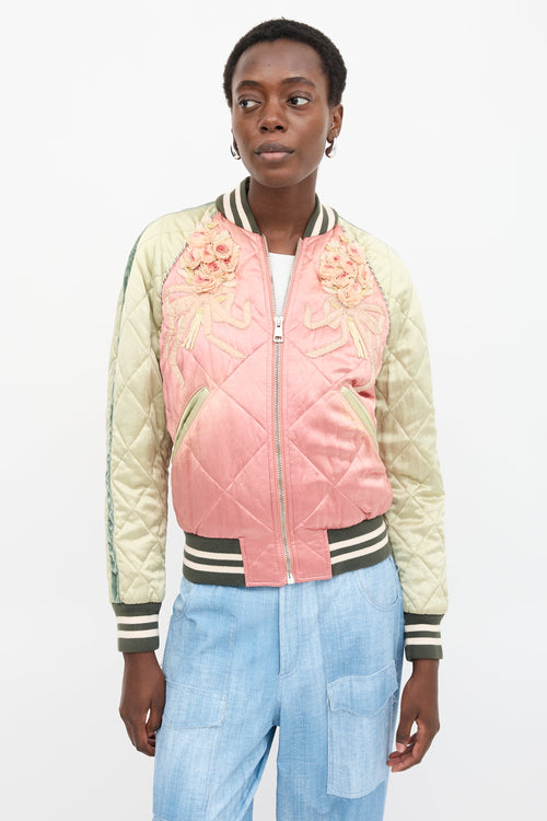 Gucci Satin Embroidered Varsity Jacket
