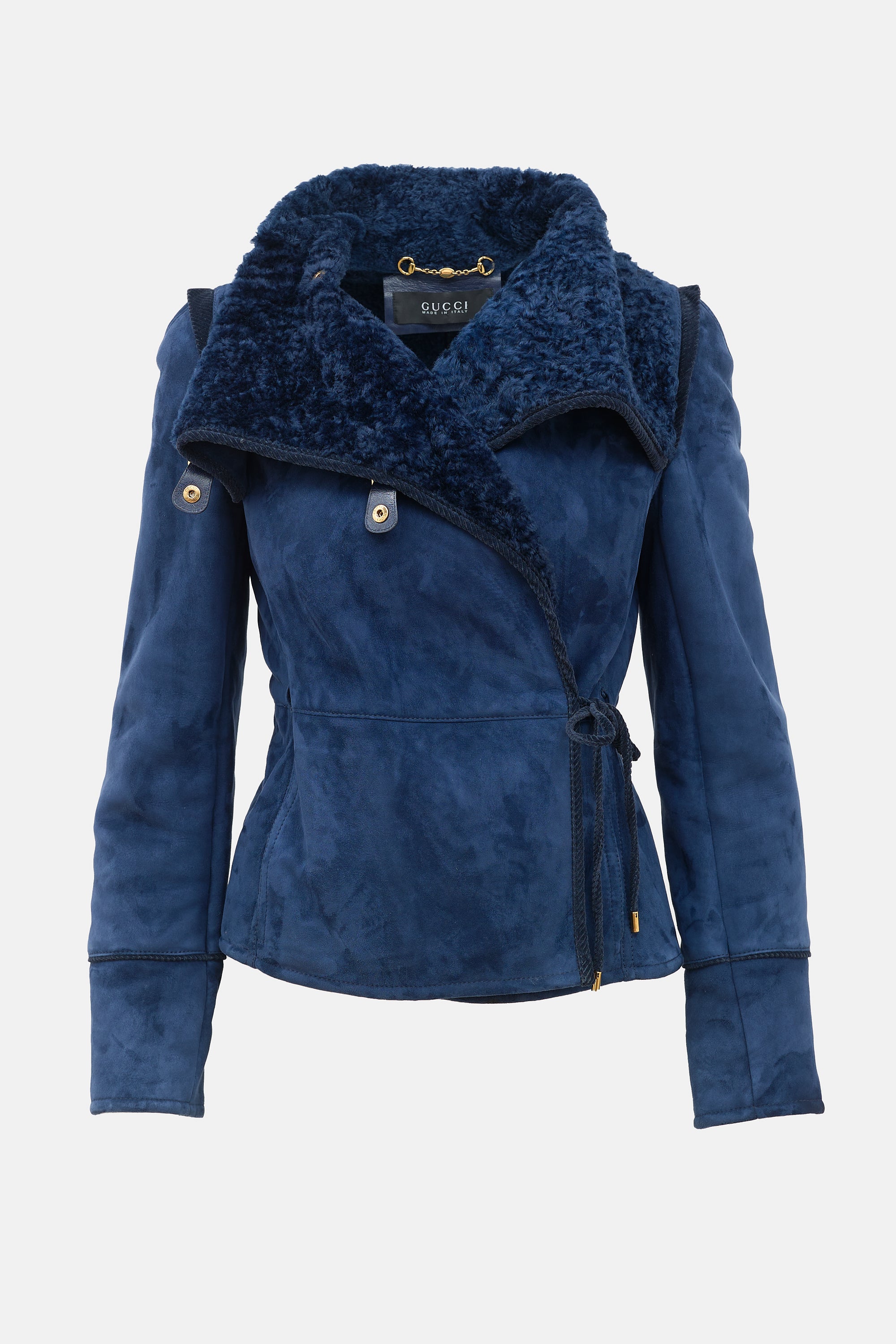 Gucci 2010s Shearling Tie Jacket