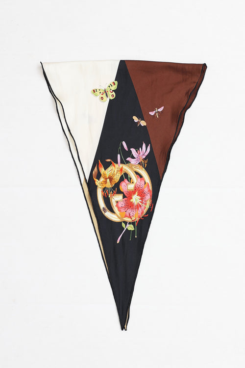 Gucci Silk Flora Diamond Scarf