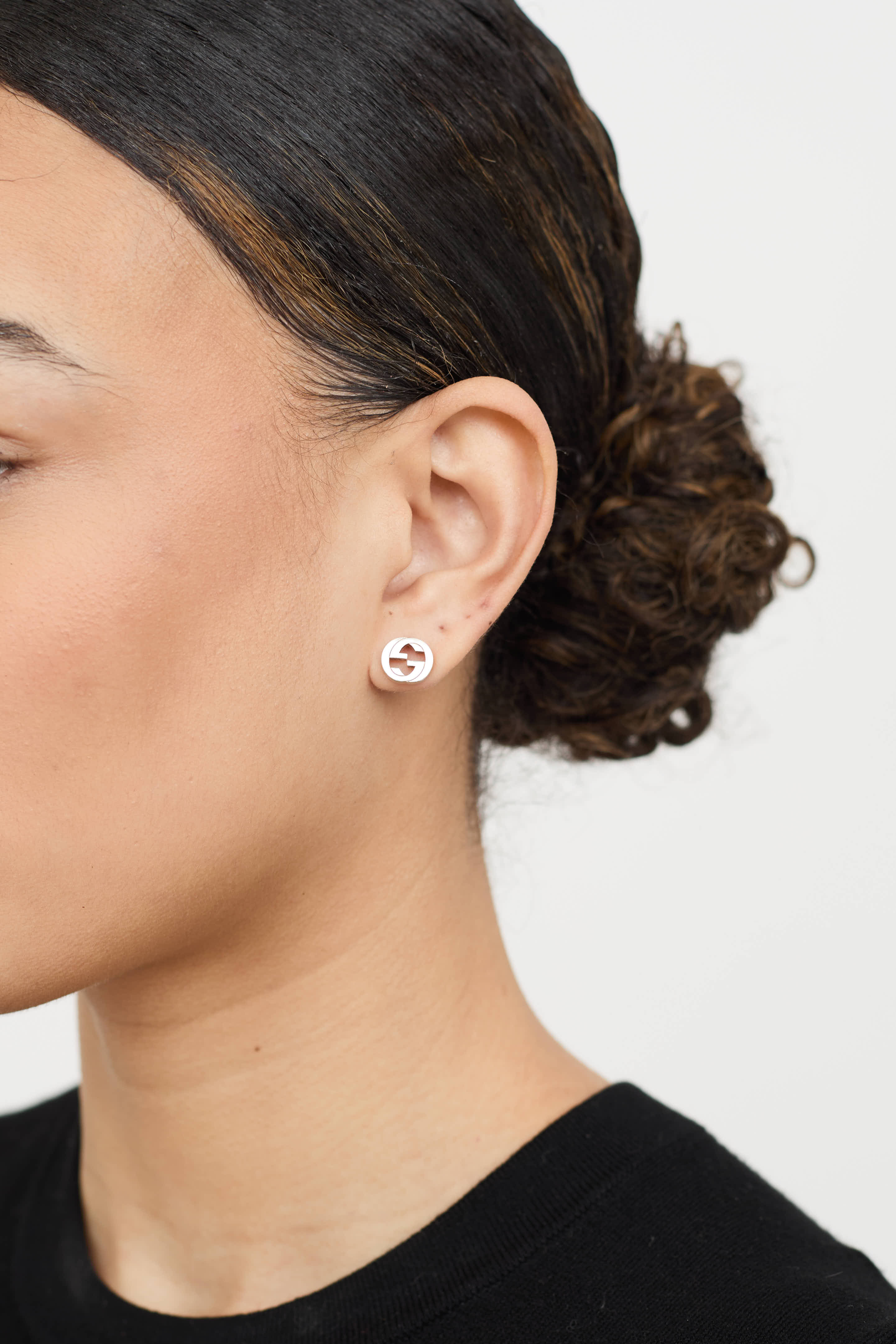 Gucci Sterling Silver GG Stud Earring
