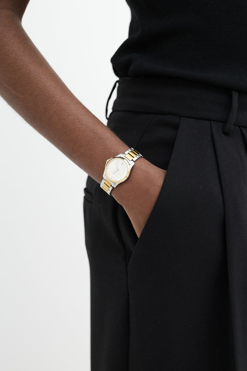 Gucci Silver & Gold G Timeless 28mm Watch