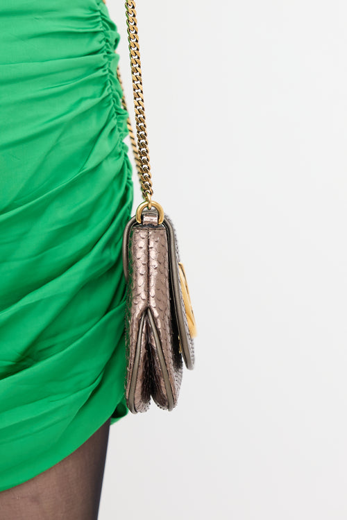 Gucci Metallic Leather 1973 GG Bag
