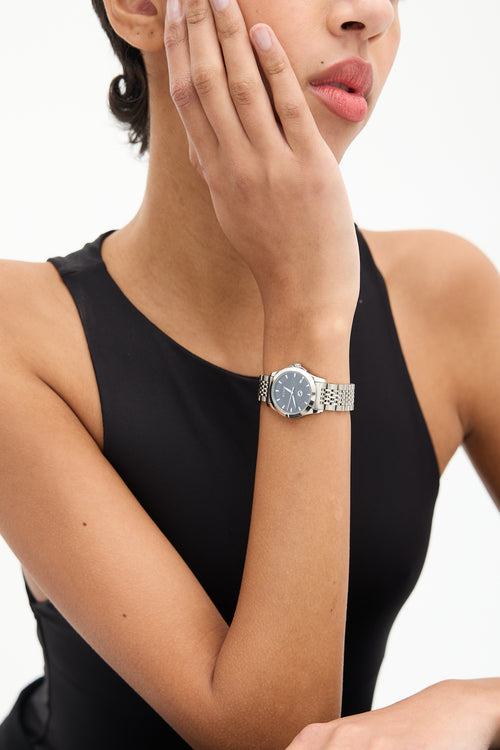 Gucci Silver Stainless Steel & Black G-Timeless Watch