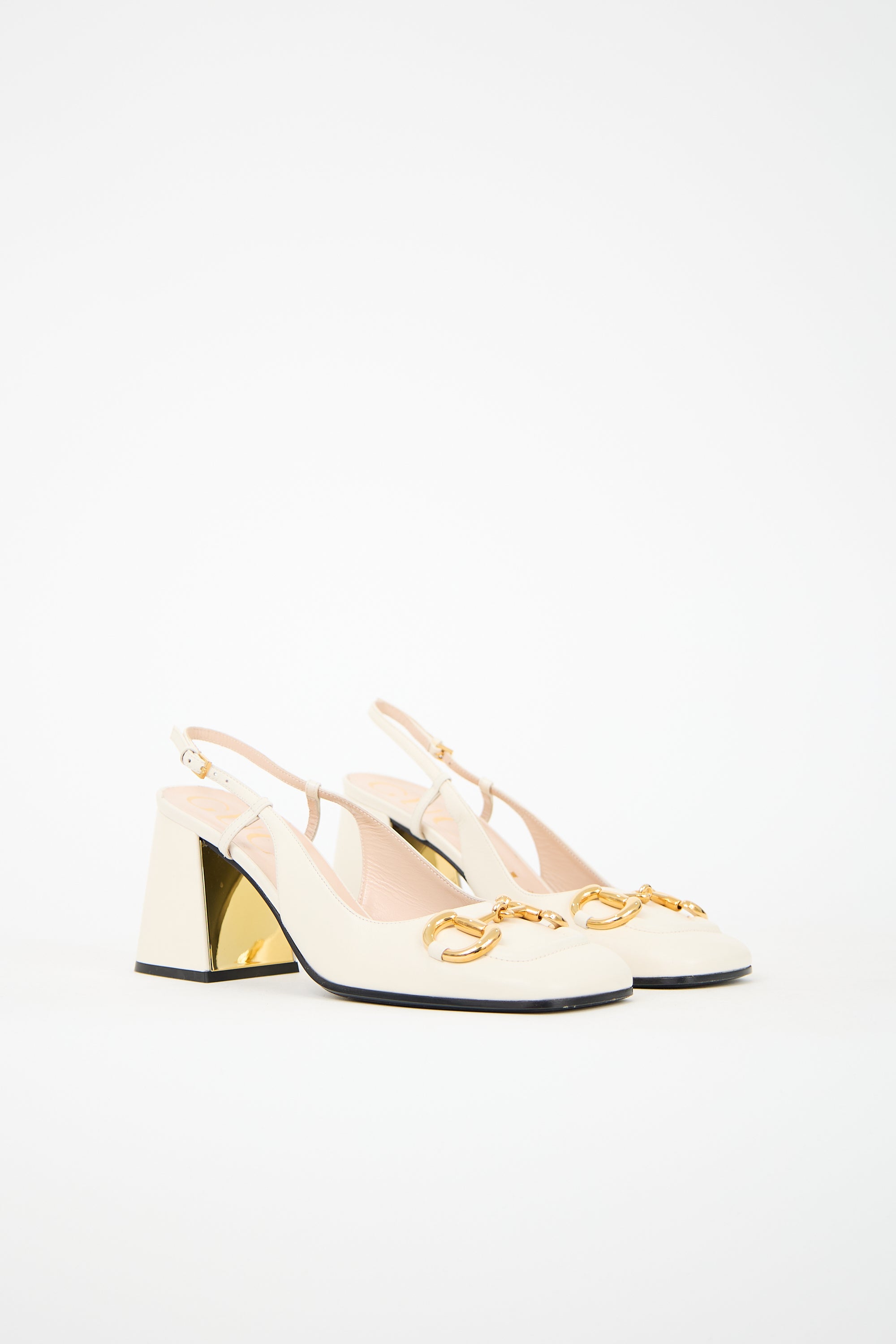 Gucci Leather Slingback  Heel