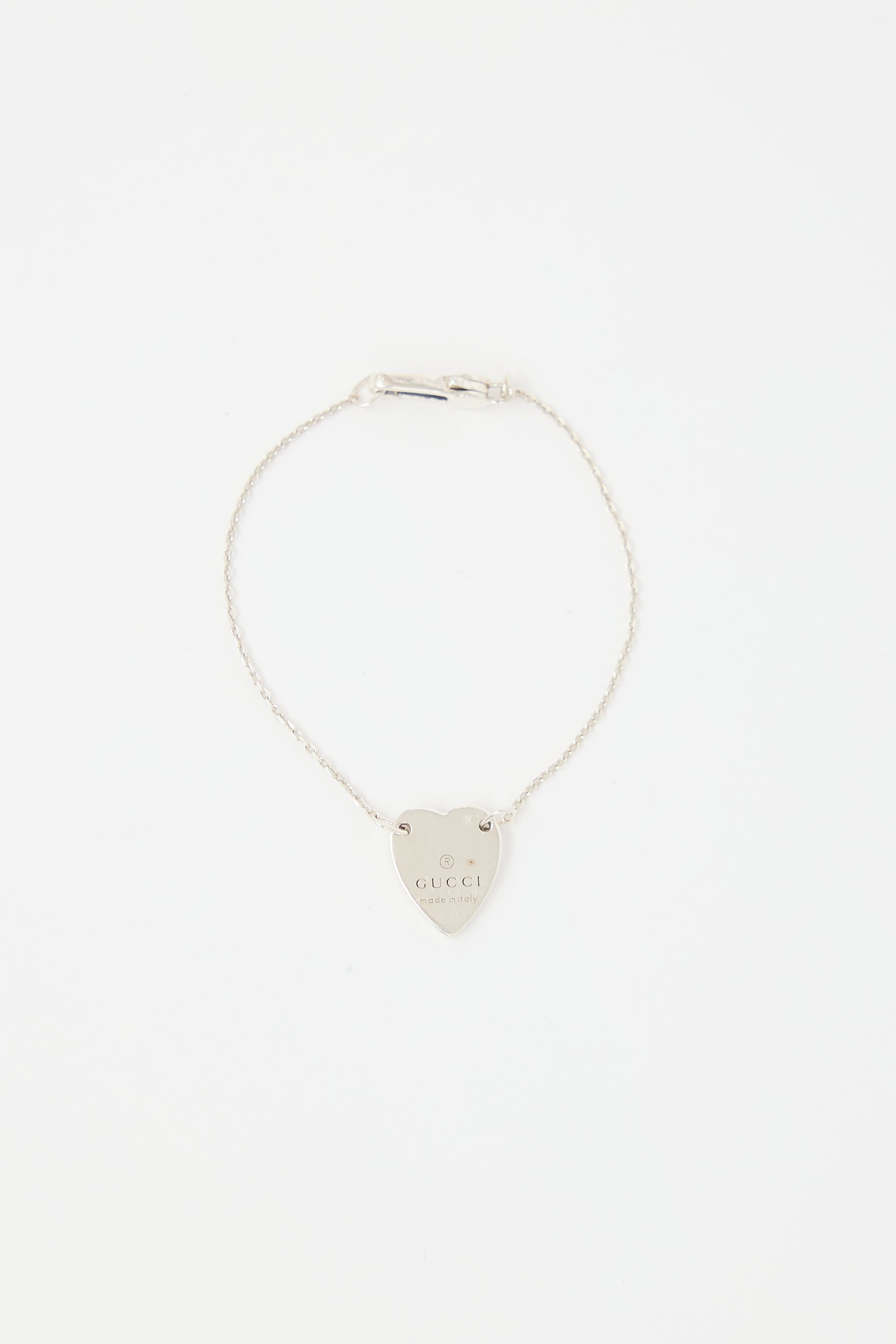 Gucci Sterling Silver Heart Bracelet