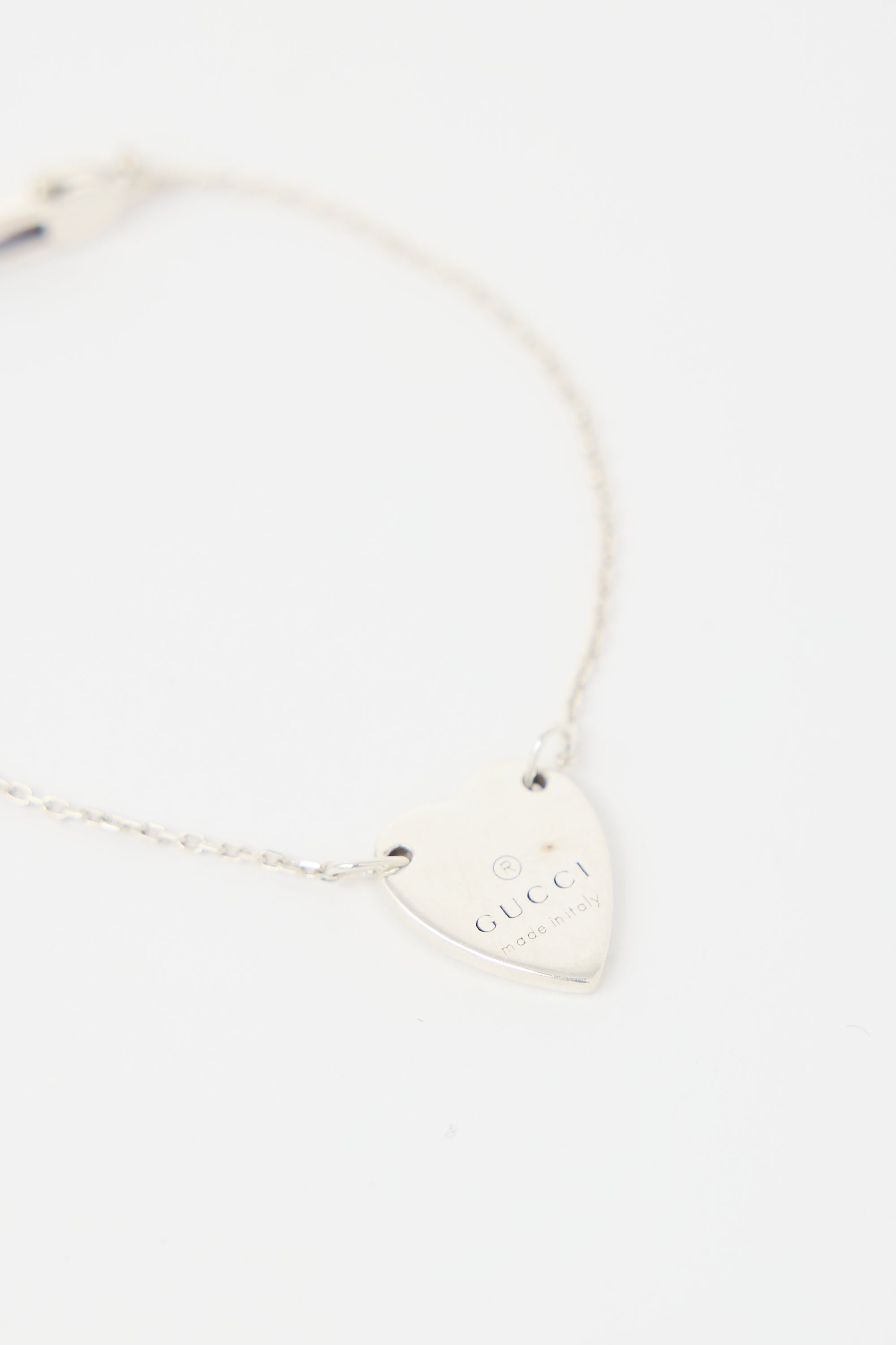 Gucci Sterling Silver Heart Bracelet