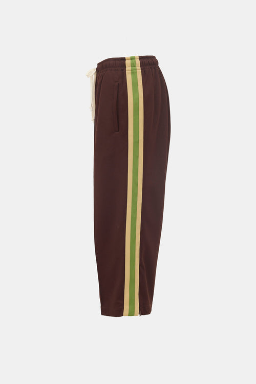 Gucci Brown & Green Striped Track Pant