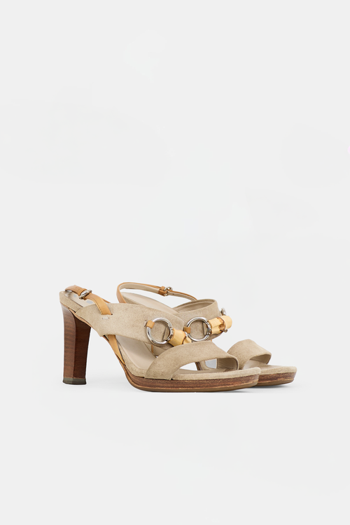 Gucci Suede Bamboo Sandal