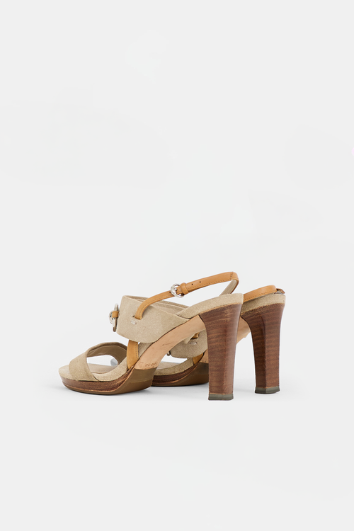 Gucci Suede Bamboo Sandal