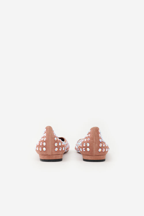Gucci Suede Embellished Flat